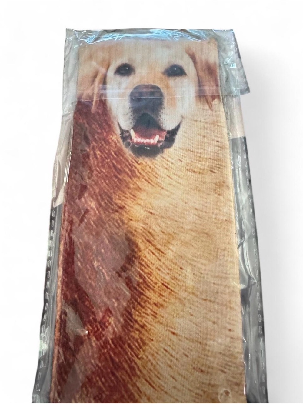 Casual Men’s Crew Socks with Dog Print - Brown/Tan